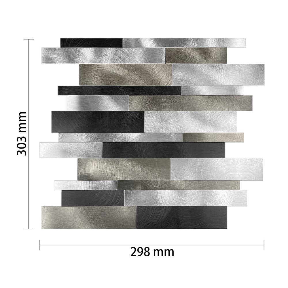 Zelfklevende tegels - Rectangle Silver - 30,3 x 29,8 cm - afbeelding 4