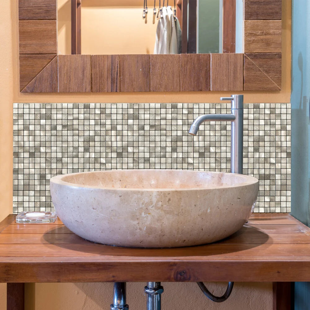 Zelfklevende tegels - Squares Gold - 26,5 x 26,5 cm - afbeelding 4