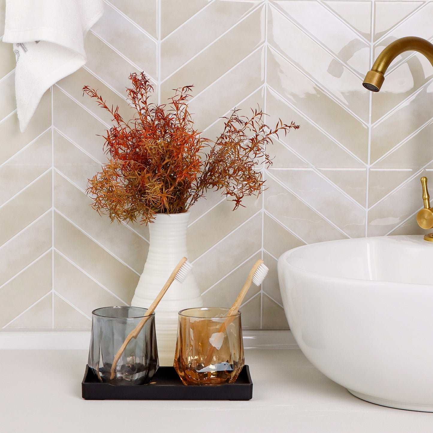 Plaktegels – Sevilla Visgraat - 29 cm x 22,9 cm - Set van 5 - afbeelding 4