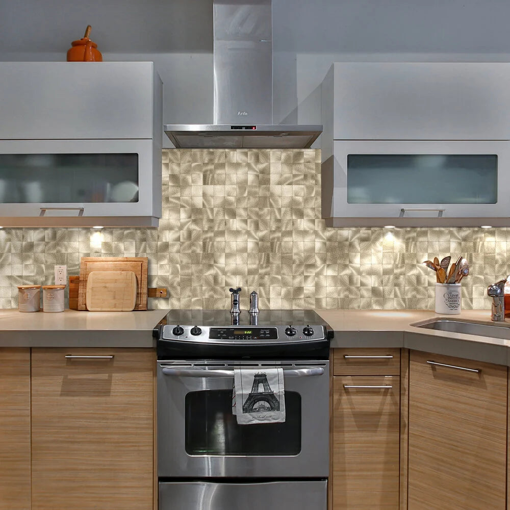 Zelfklevende tegels - Brushed Gold-  30,5 x 30,5 cm - afbeelding 4