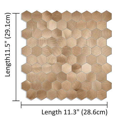 Zelfklevende tegels - Hexagon Bronze - 29,1 x 28,6 cm - afbeelding 4