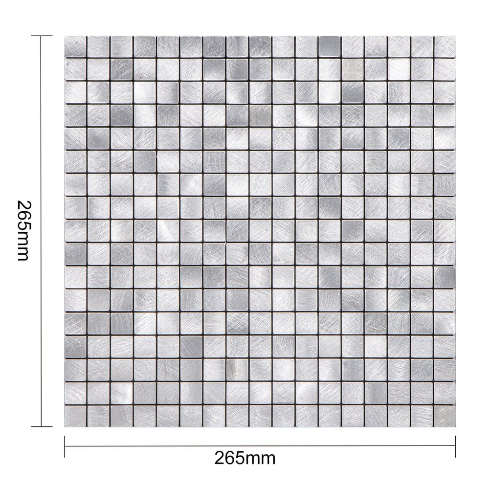 Zelfklevende tegels - Squares Silver - 26,5 x 26,5 cm - afbeelding 5