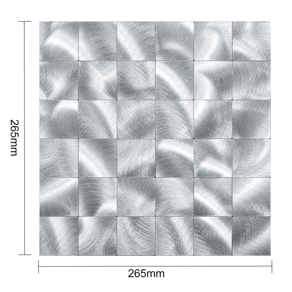 Zelfklevende tegels - Brushed Silver - 30,5 x 30,5 cm - afbeelding 5
