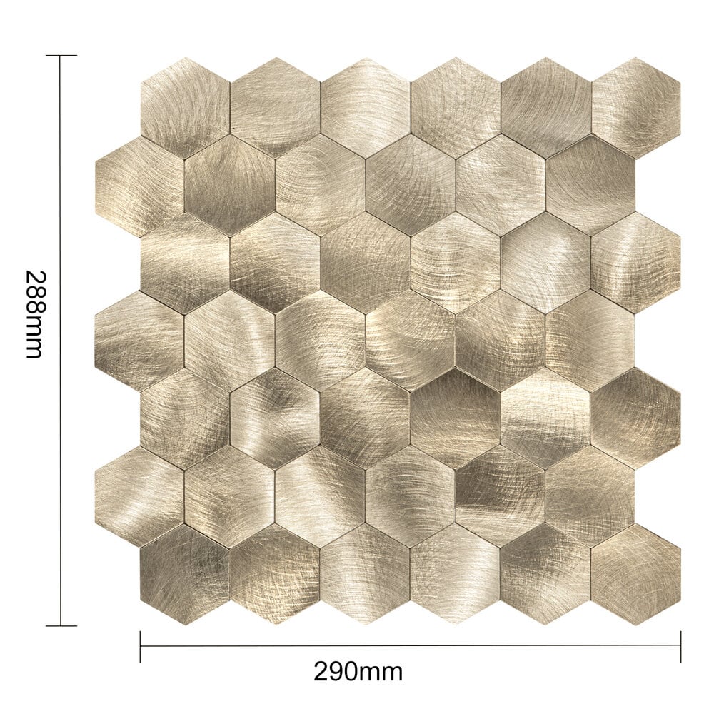 Zelfklevende tegels - Hexagon Gold -  29 x 28,8 cm - afbeelding 6