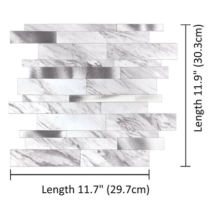 Zelfklevende tegels - Rectangle White Marmer - 30,3 x 29,8 cm - afbeelding 5