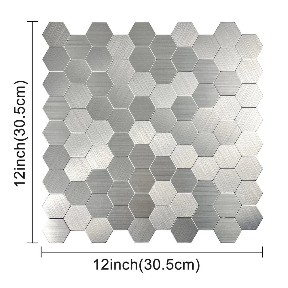 Zelfklevende tegels - Hexagon Silver - 29,1 x 28,6 cm - afbeelding 5