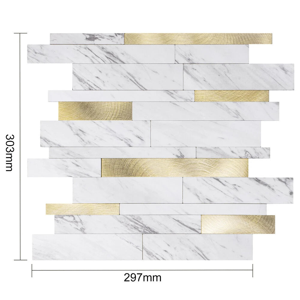 Zelfklevende tegels - Rectangle Gold Marmer - 30,3 x 29,8 cm - afbeelding 5
