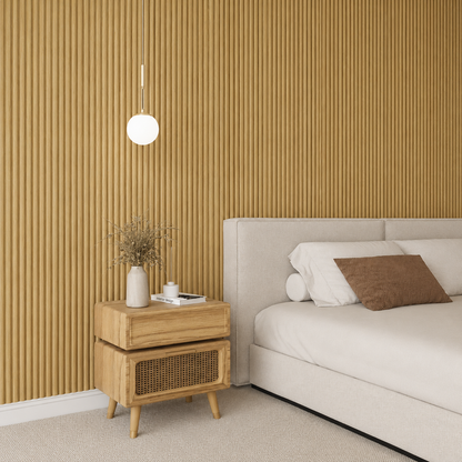 Akoestisch paneel - Licht Eiken - Ronde Latten - 270 x 60 cm