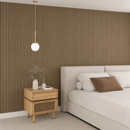 Akoestisch paneel - Walnoot Eiken - Ronde Latten - 270 x 60 cm