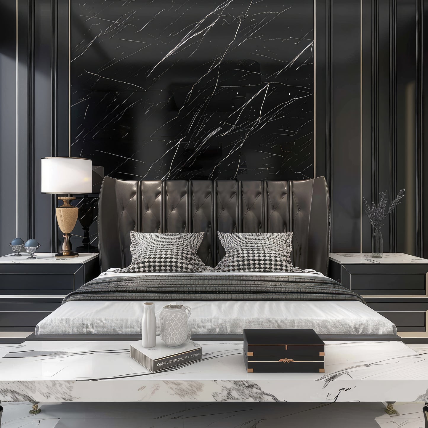 Zelfklevend behang - Black Marmer - 60 cm x 10 m - afbeelding 4