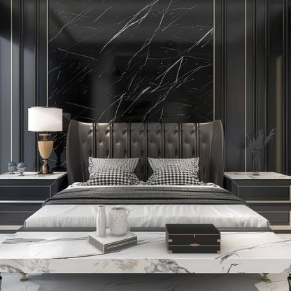 Zelfklevend behang - Black Marmer - 60 cm x 10 m - afbeelding 4