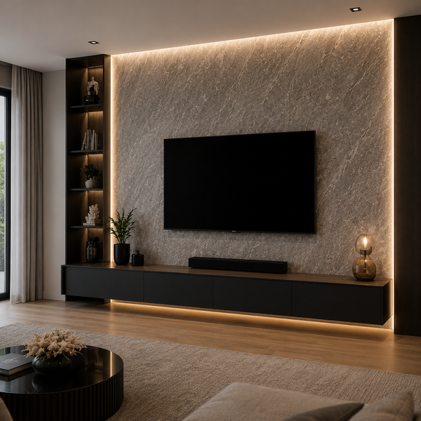 PVC Marmer Plaat - Essenza - Hoogglans - 280 x 120 cm