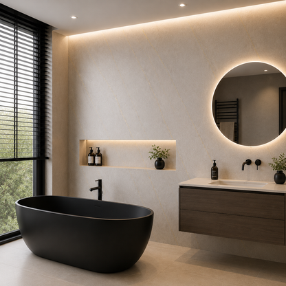 PVC Marmer Plaat - Slate Beige - MAT - 280 x 120 cm