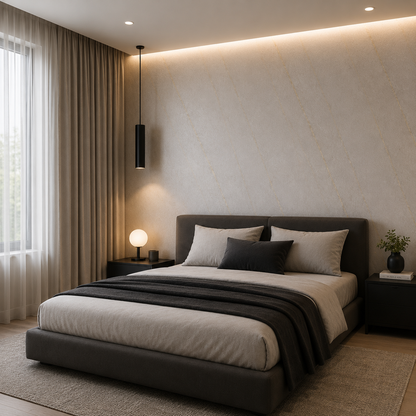 PVC Marmer Plaat - Slate Beige - MAT - 280 x 120 cm