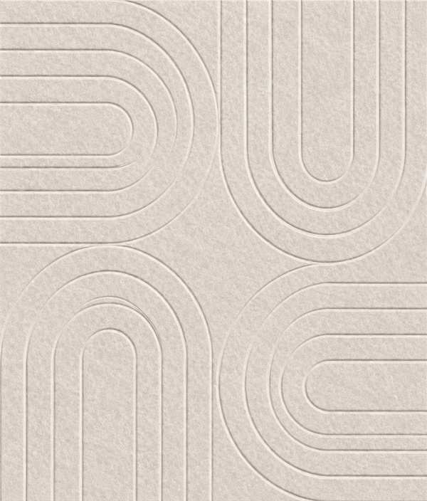 Akoestisch paneel - Viltpaneel Bogen Beige - 280 x 52 cm