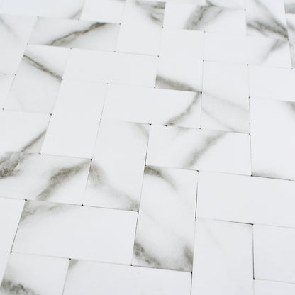 Zelfklevende tegels - Visgraat White Marmer -  28,5 x 28,3 cm - afbeelding 4