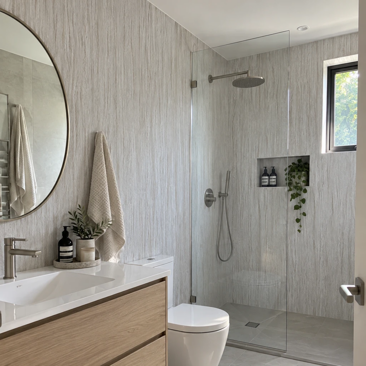 SPC Wandpaneel - Travertine Pearl Grey - Mat - 280×120 cm