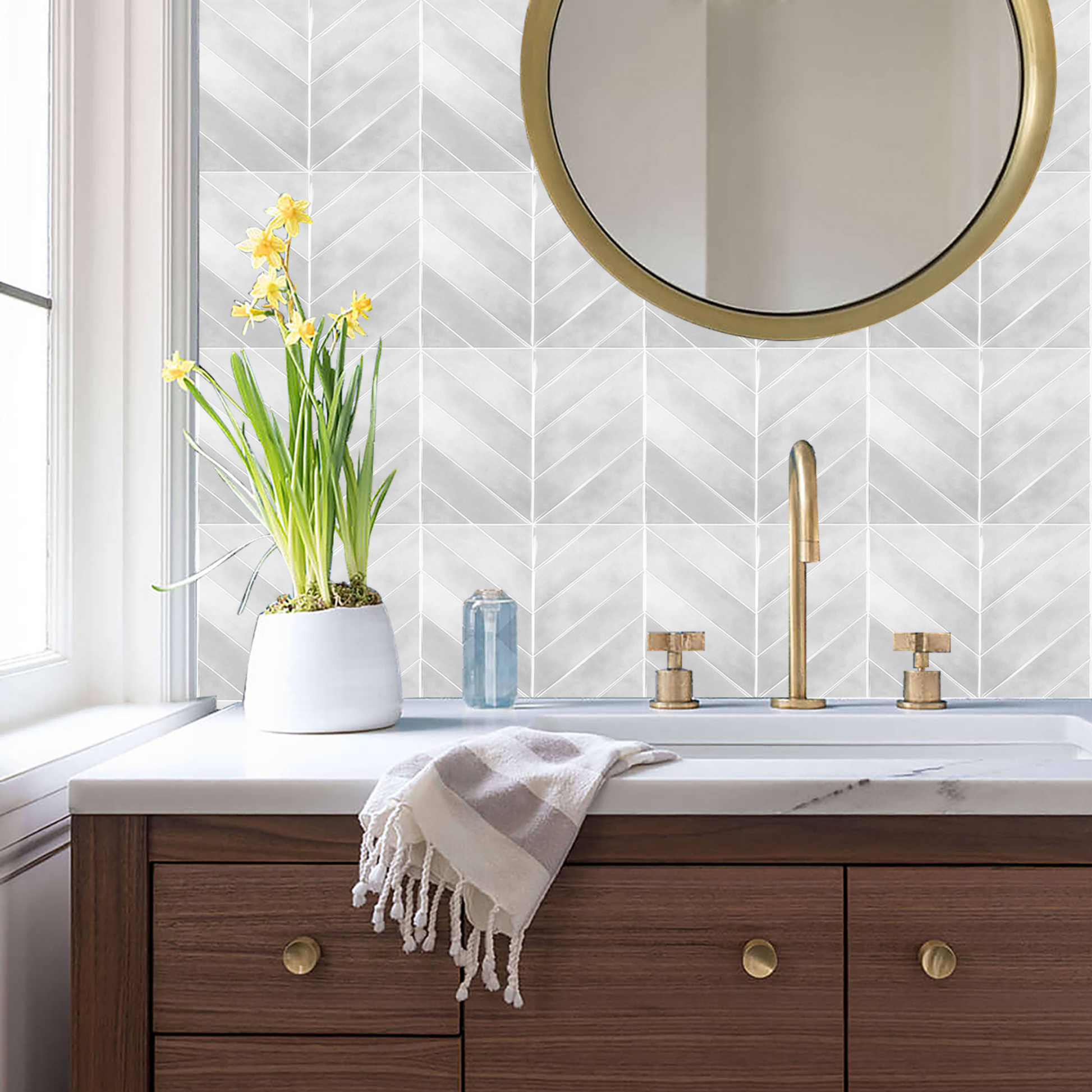 Plaktegels – Glasgow Visgraat - 29 cm x 22,9 cm - Set van 5 - afbeelding 4