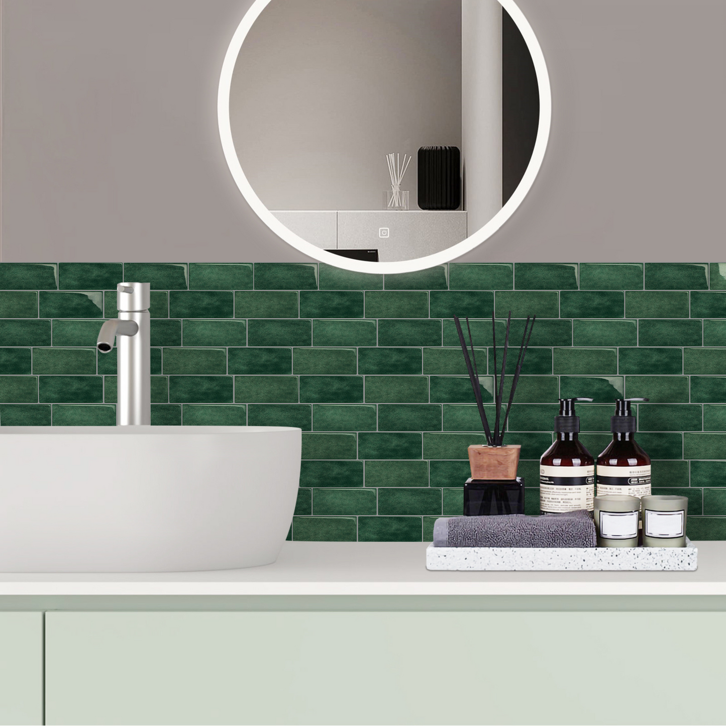 Plaktegels – Olive Green - 29,4 x 21,2 cm - Set van 5 - afbeelding 5