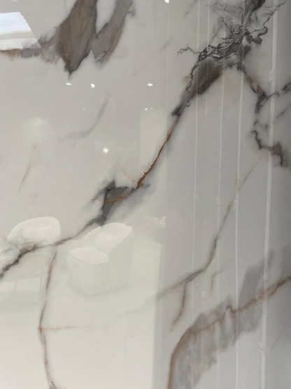 PVC Marmer Plaat - Gold Marmer - Hoogglans - 280 x 120 cm - afbeelding 5