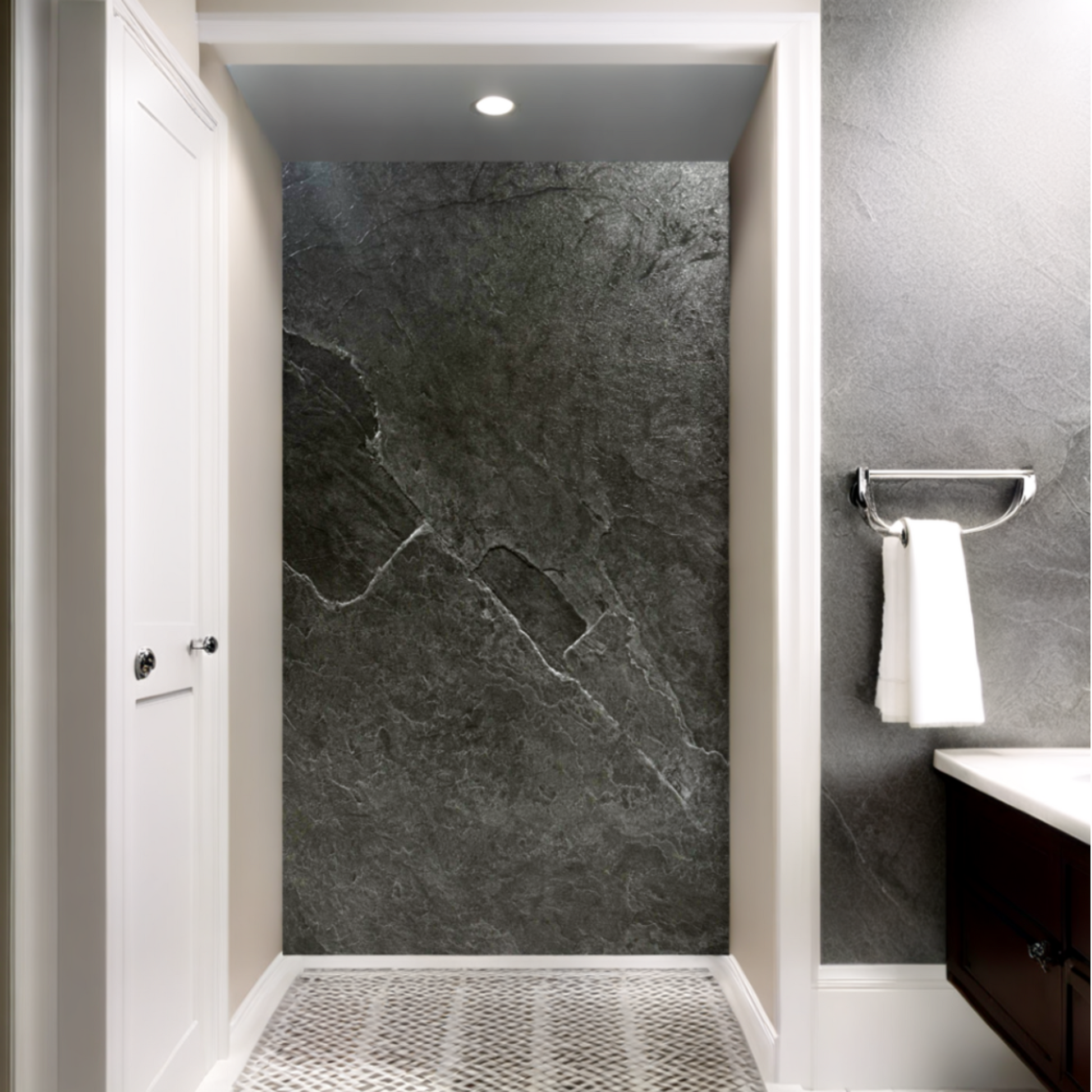 PVC Marmer Plaat - Grey Stone - MAT - 280 x 120 cm - afbeelding 3