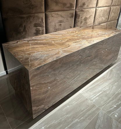 PVC Marmer Plaat- Heated Brown - Hoogglans - 280 x 120 cm - afbeelding 3