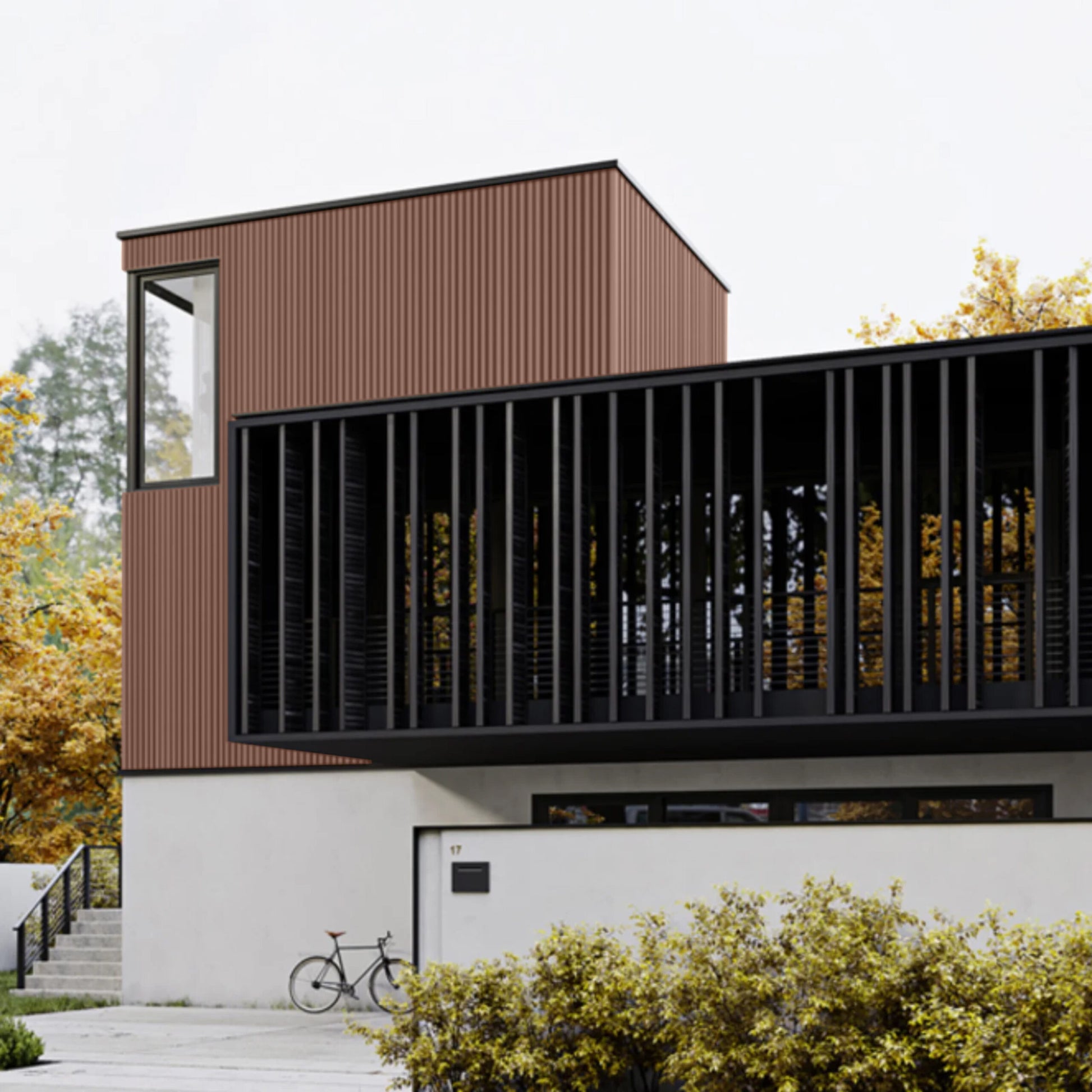 Kunststof Gevelbekleding - Composiet - Deepline Rosewood - 290 x 22 cm - afbeelding 3