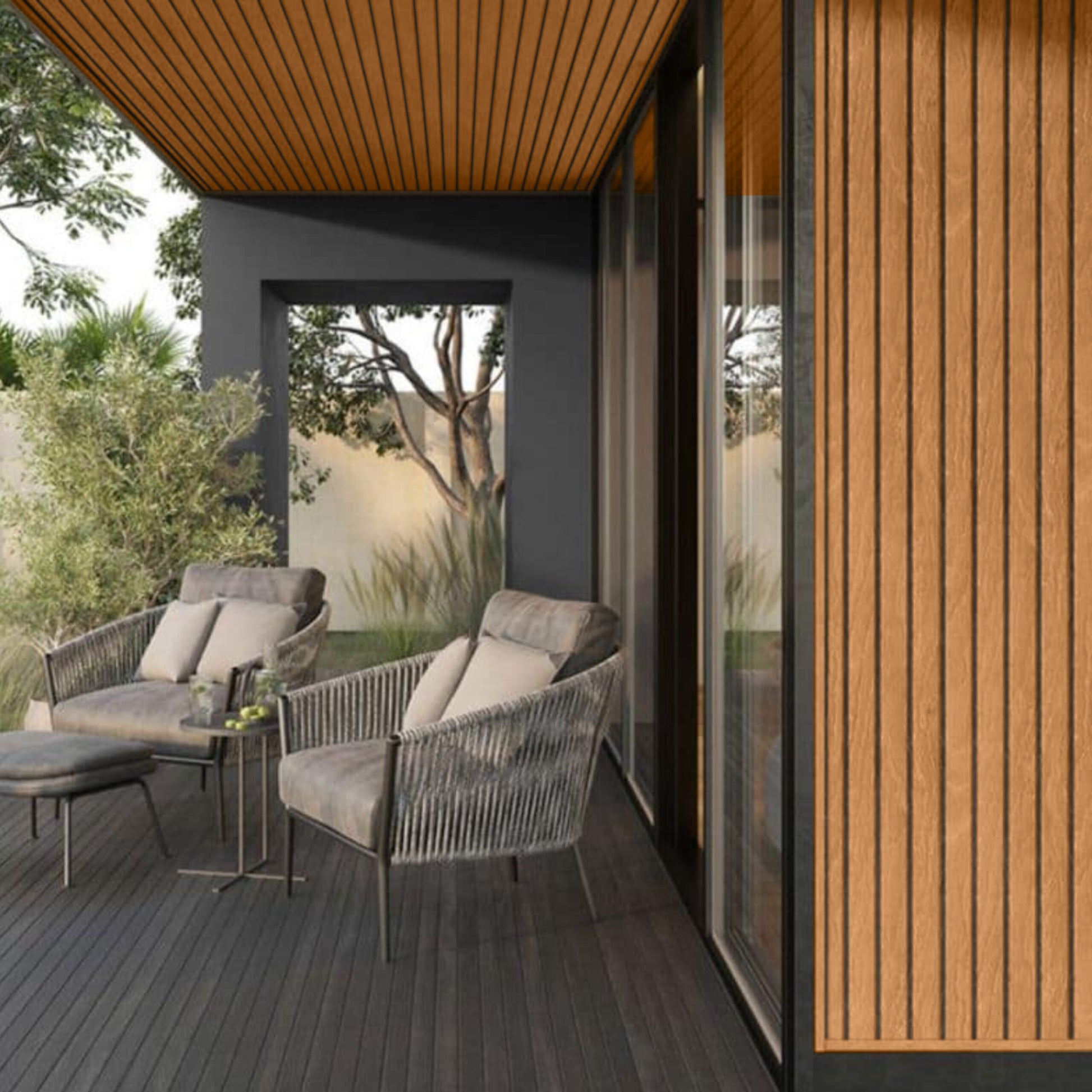 Kunststof Gevelbekleding - Composiet - Deepline Teak - 290 x 22 cm - afbeelding 2