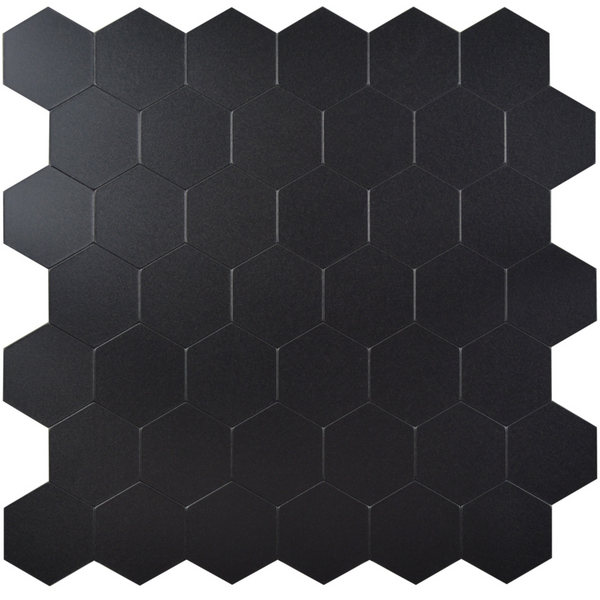 Zelfklevende tegels - Hexagon Black -  29,2 x 28,8 cm