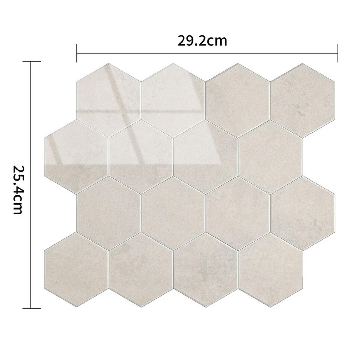 Zelfklevende tegels - Hexagon Marble Beige - 29,2 x 25,4 cm - afbeelding 4