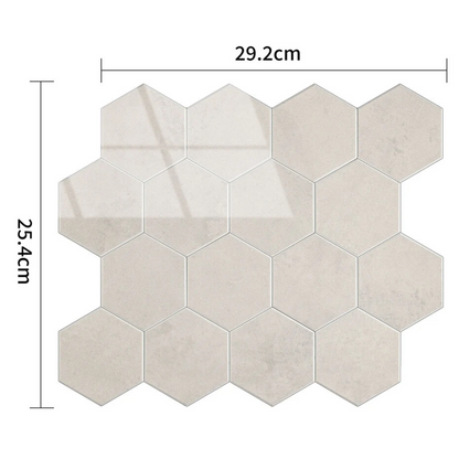 Zelfklevende tegels - Hexagon Marble Beige - 29,2 x 25,4 cm - afbeelding 4