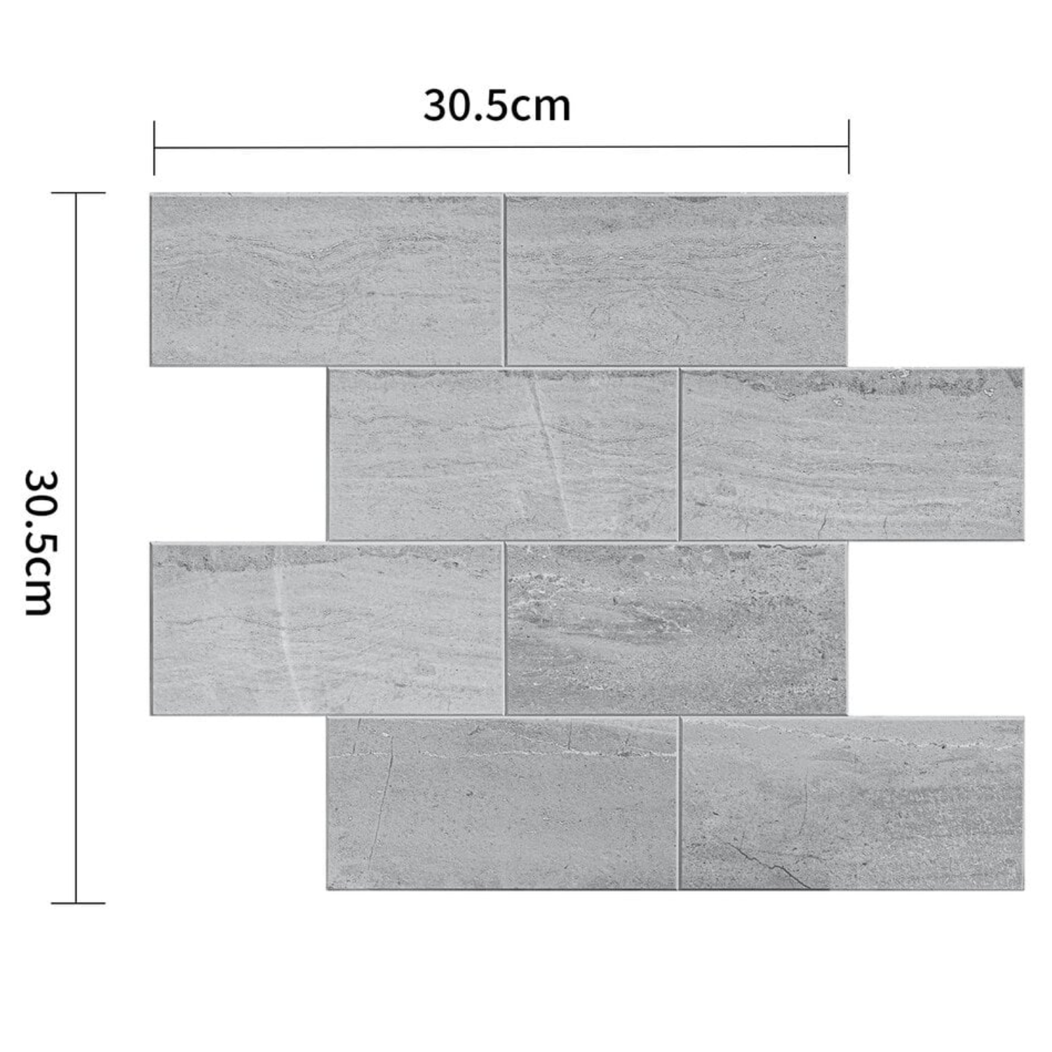 Zelfklevende tegels - Bricked Light Grey - 30,5 x 30,5 cm - afbeelding 3