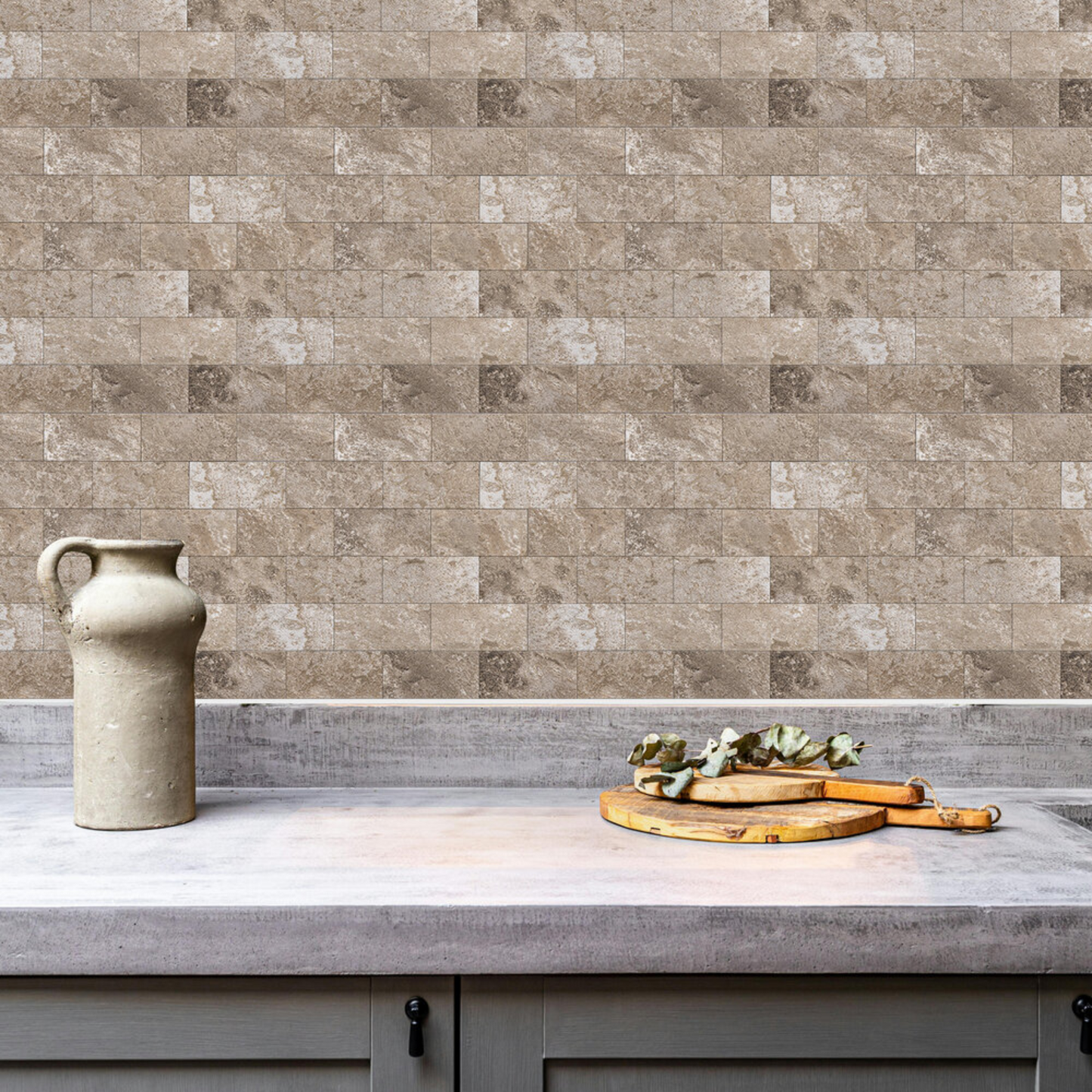Zelfklevende tegels - Bricked Taupe - 29,5 x 28,8 cm - afbeelding 3