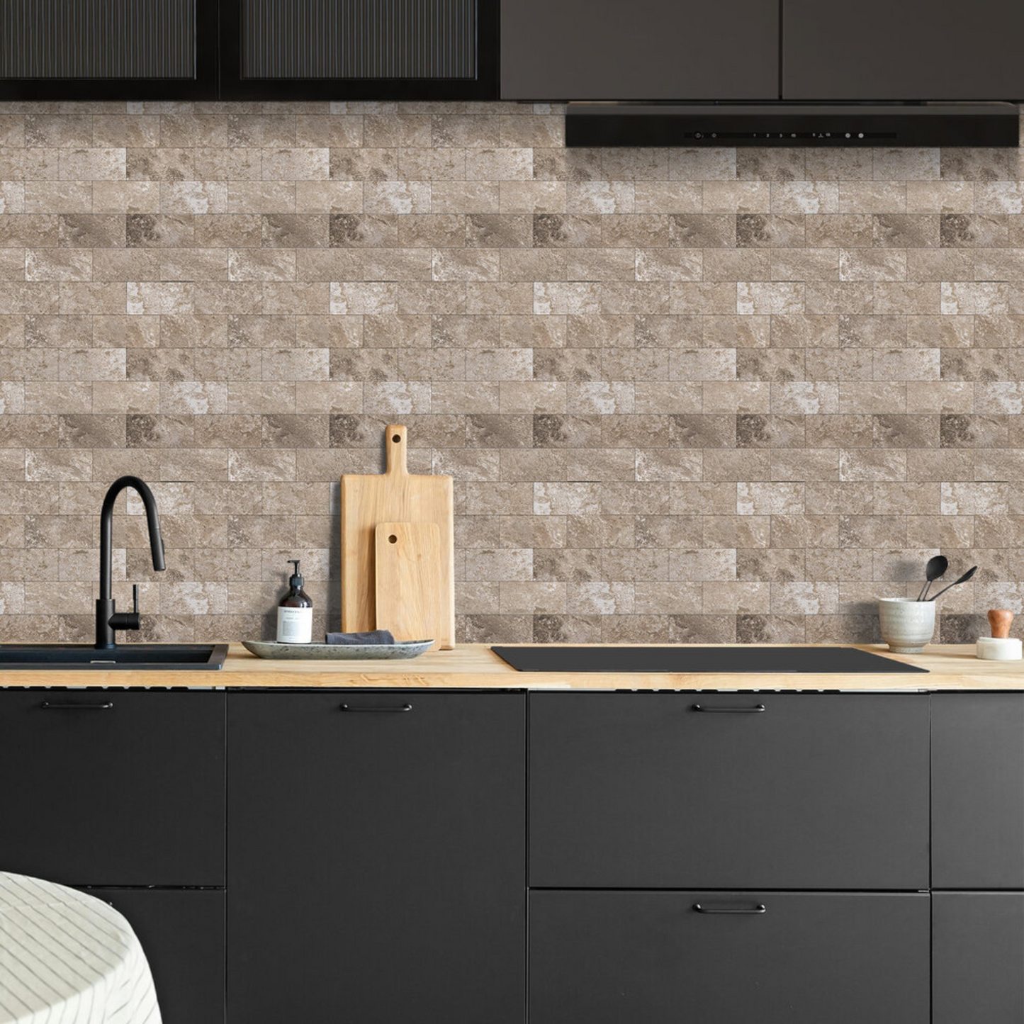 Zelfklevende tegels - Bricked Taupe - 29,5 x 28,8 cm - afbeelding 2