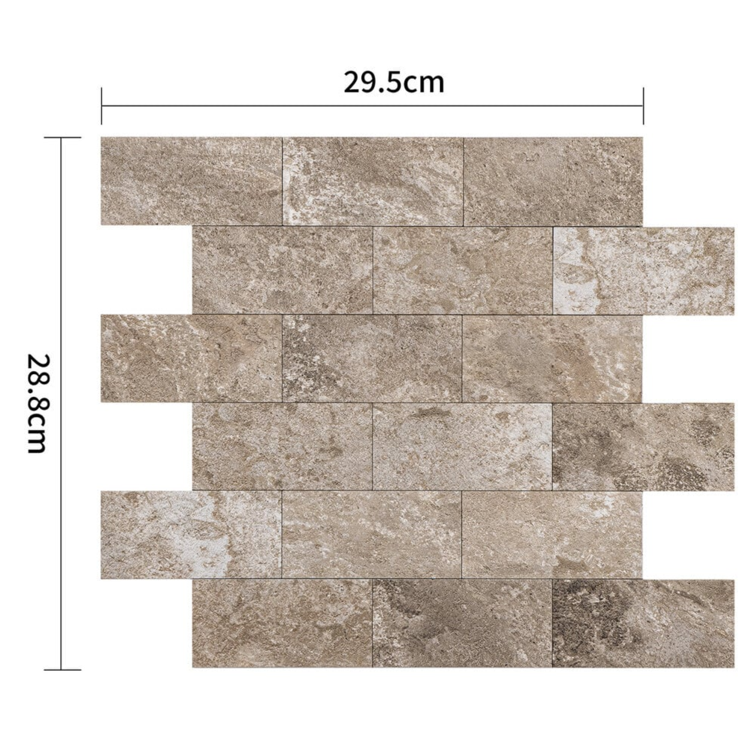 Zelfklevende tegels - Bricked Taupe - 29,5 x 28,8 cm - afbeelding 4