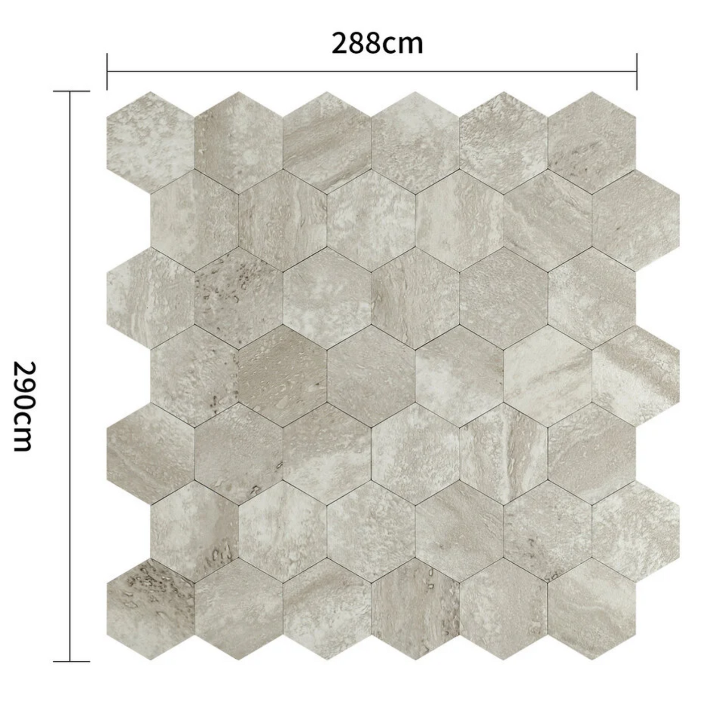 Zelfklevende tegels - Hexagon Taupe Stone - 29 x 28,8 cm - afbeelding 6