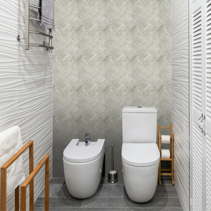 Zelfklevende tegels - Visgraat Taupe Stone - 27,2 x 24 cm - afbeelding 3