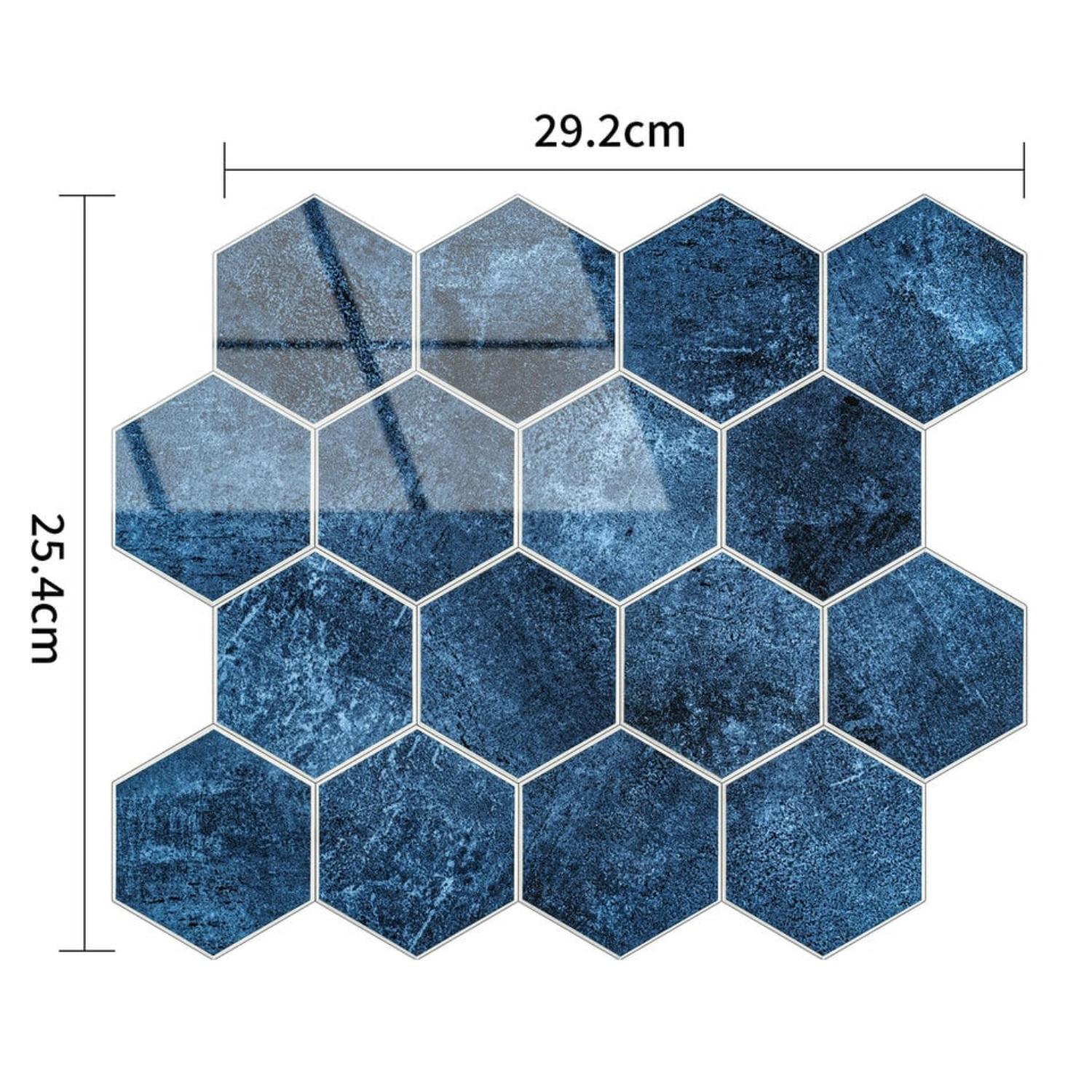 Zelfklevende tegels - Hexagon Deep Blue - 29,2 x 25,4 cm - afbeelding 5