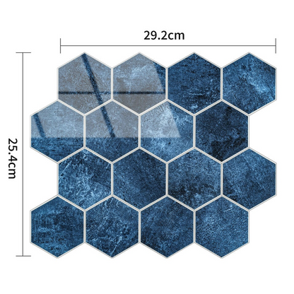 Zelfklevende tegels - Hexagon Deep Blue - 29,2 x 25,4 cm - afbeelding 5