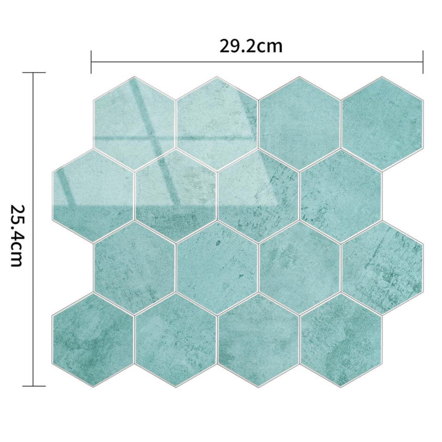 Zelfklevende tegels - Hexagon Ocean Blue - 29,2 x 25,4 cm - afbeelding 4