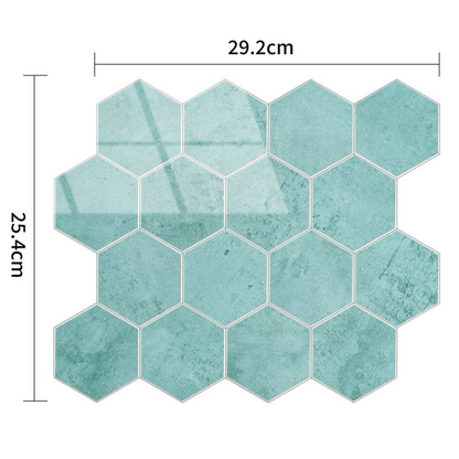 Zelfklevende tegels - Hexagon Ocean Blue - 29,2 x 25,4 cm - afbeelding 4