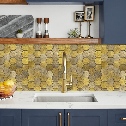 Zelfklevende tegels - Hexagon Honey Stone - 29 x 28,8 cm - afbeelding 3