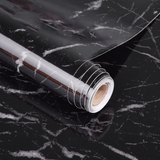 Sample zelfklevend behang Black Marmer