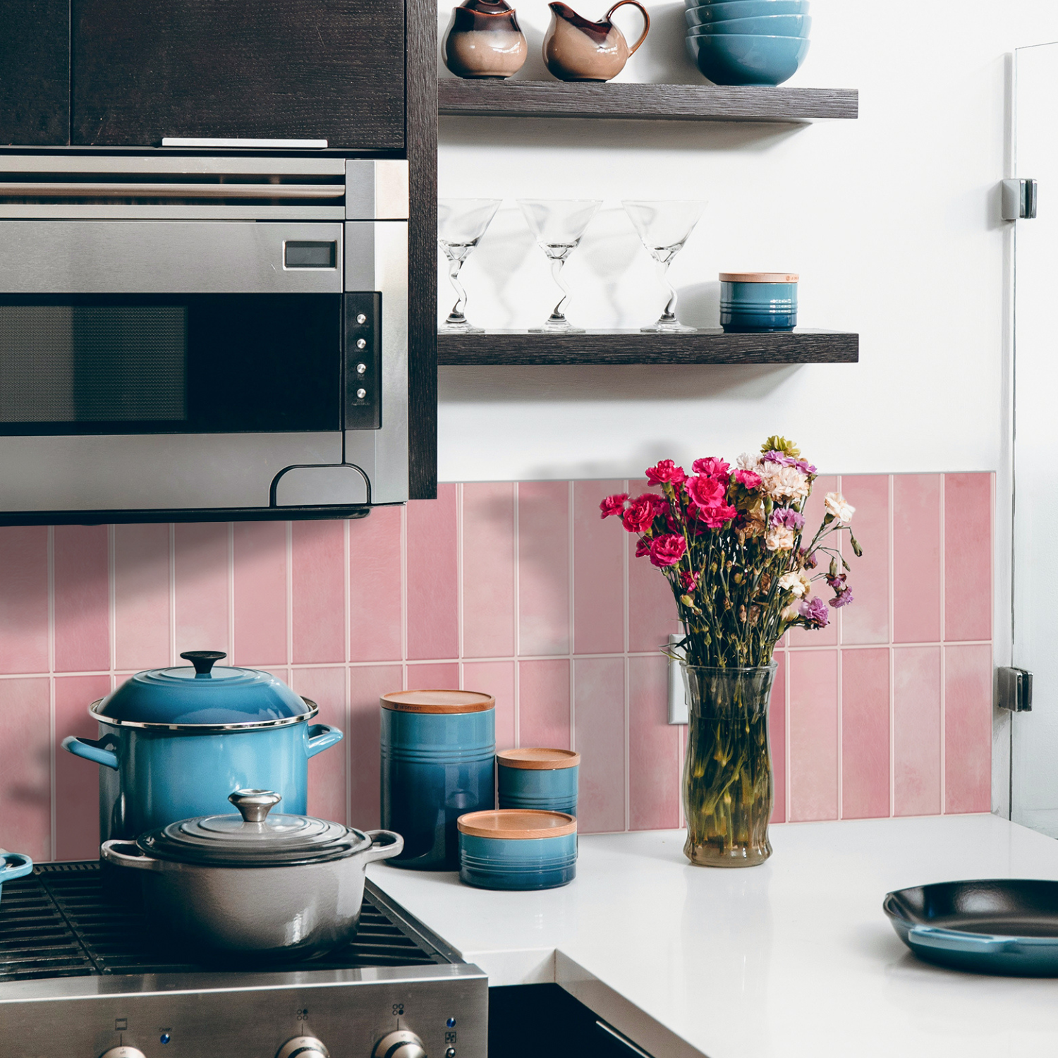 Plaktegels – Cherry Pink - 30,5 x 30,5 cm - Set van 5 - afbeelding 2