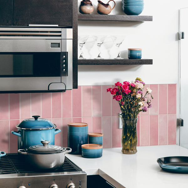 Plaktegels – Cherry Pink - 30,5 x 30,5 cm - Set van 5 - afbeelding 2