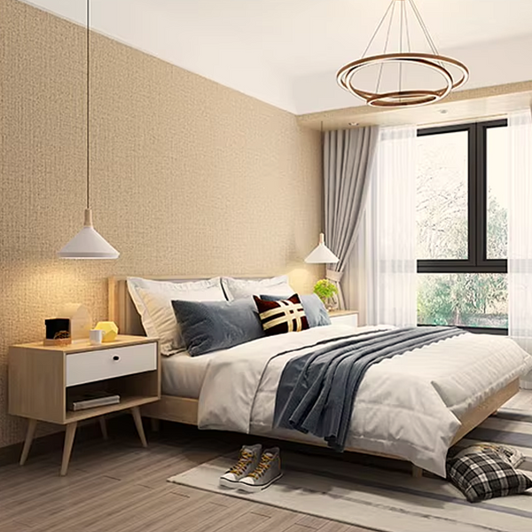 Zelfklevend behang - Linnen Brown - 60 cm x 10 m