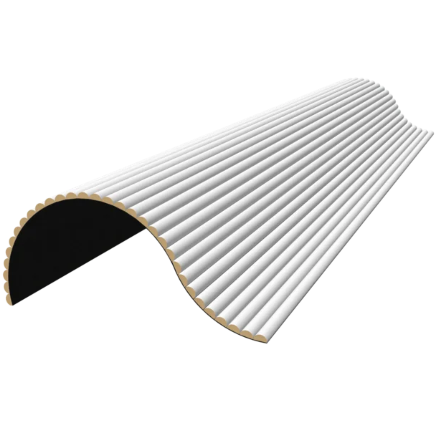 Akoestisch paneel - Wit Eiken - Ronde Latten - 270 x 60 cm
