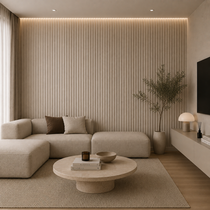 Akoestisch paneel - Linnen Beige - 270 x 60 cm