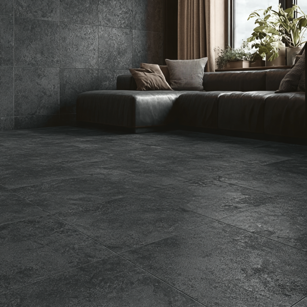 Zelfklevende Vloertegels - Raw Antraciet - 30,5 x 30,5 cm