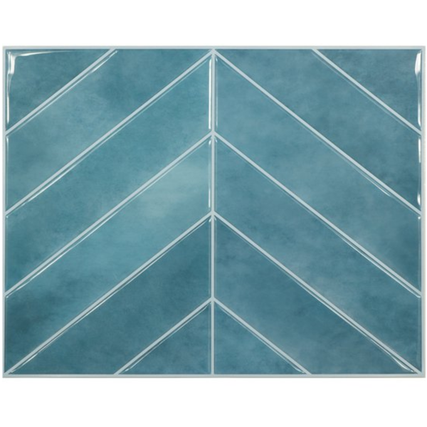 Plaktegel Sample - Ocean Blue Visgraat